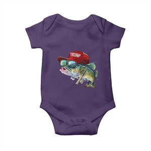 Trump Fishing Baby Onesie American Flag Bass Fish Fisherman TS10 Purple Print Your Wear
