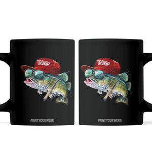 Trump Fishing Coffee Mug American Flag Bass Fish Fisherman TS10 Black Print Your Wear