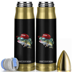 Trump Fishing Bullet Tumbler American Flag Bass Fish Fisherman TS10 Black Print Your Wear