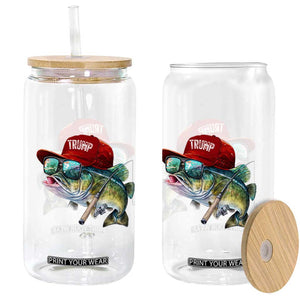 Trump Fishing Glass Can American Flag Bass Fish Fisherman TS10 Print Your Wear