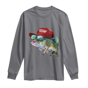 Trump Fishing Long Sleeve Shirt American Flag Bass Fish Fisherman TS10 Charcoal Print Your Wear