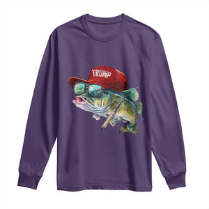 Trump Fishing Long Sleeve Shirt American Flag Bass Fish Fisherman TS10 Purple Print Your Wear