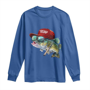 Trump Fishing Long Sleeve Shirt American Flag Bass Fish Fisherman TS10 Royal Blue Print Your Wear