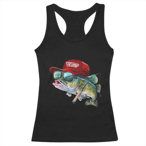 Trump Fishing Racerback Tank Top American Flag Bass Fish Fisherman TS10 Black Print Your Wear