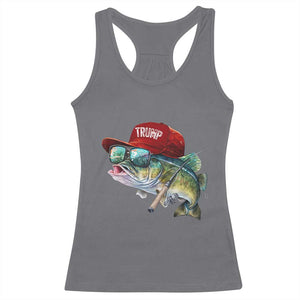Trump Fishing Racerback Tank Top American Flag Bass Fish Fisherman TS10 Charcoal Print Your Wear