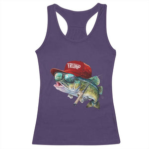 Trump Fishing Racerback Tank Top American Flag Bass Fish Fisherman TS10 Purple Print Your Wear