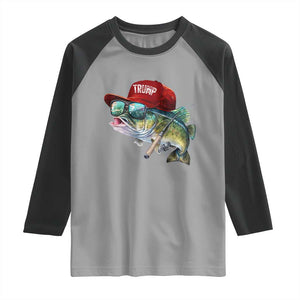 Trump Fishing Raglan Shirt American Flag Bass Fish Fisherman TS10 Sport Gray Black Print Your Wear