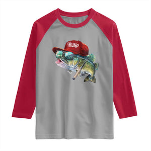 Trump Fishing Raglan Shirt American Flag Bass Fish Fisherman TS10 Sport Gray Red Print Your Wear