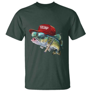 Trump Fishing T Shirt American Flag Bass Fish Fisherman TS10 Dark Forest Green Print Your Wear