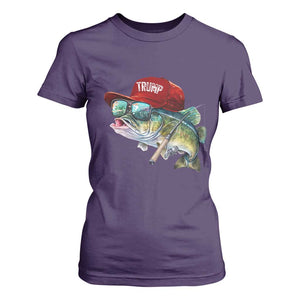 Trump Fishing T Shirt For Women American Flag Bass Fish Fisherman TS10 Purple Print Your Wear
