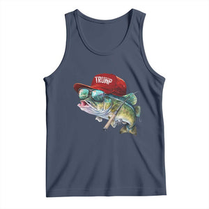 Trump Fishing Tank Top American Flag Bass Fish Fisherman TS10 Navy Print Your Wear