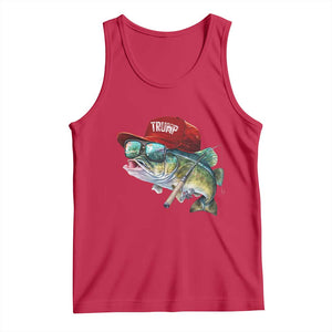 Trump Fishing Tank Top American Flag Bass Fish Fisherman TS10 Red Print Your Wear