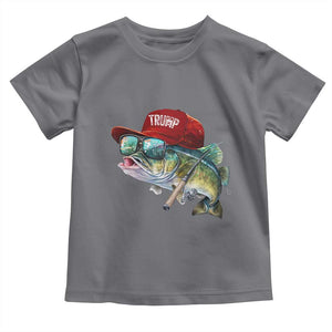 Trump Fishing Toddler T Shirt American Flag Bass Fish Fisherman TS10 Charcoal Print Your Wear