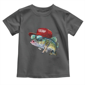Trump Fishing Toddler T Shirt American Flag Bass Fish Fisherman TS10 Dark Heather Print Your Wear