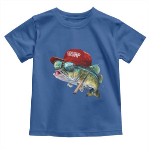 Trump Fishing Toddler T Shirt American Flag Bass Fish Fisherman TS10 Royal Blue Print Your Wear