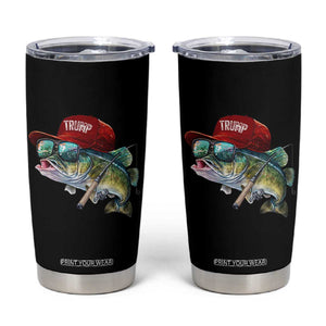 Trump Fishing Tumbler Cup American Flag Bass Fish Fisherman TS10 Black Print Your Wear