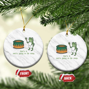 Funny Frog Ceramic Ornament Thats It You're Going In The Soup Weird Weirdcore Meme TS10 1pc White Marble Print Your Wear