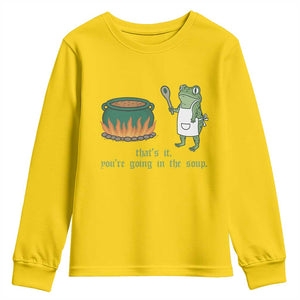 Funny Frog Youth Sweatshirt Thats It You're Going In The Soup Weird Weirdcore Meme TS10 Daisy Print Your Wear