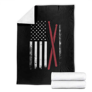 American Flag Drumsticks Throw Blanket USA Drummers Vintage Drum Sticks TS10 Black Print Your Wear