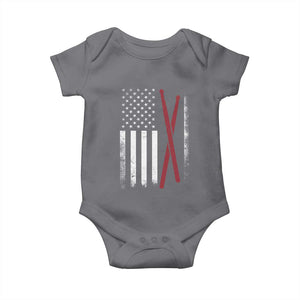 American Flag Drumsticks Baby Onesie USA Drummers Vintage Drum Sticks TS10 Charcoal Print Your Wear