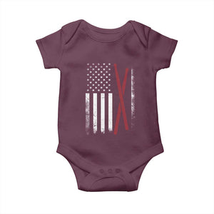 American Flag Drumsticks Baby Onesie USA Drummers Vintage Drum Sticks TS10 Maroon Print Your Wear