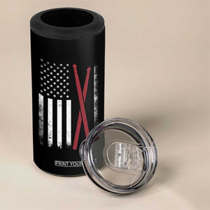 American Flag Drumsticks 4 in 1 Can Cooler Tumbler USA Drummers Vintage Drum Sticks TS10 Print Your Wear