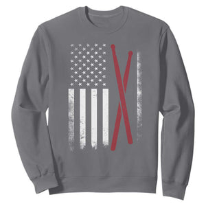 American Flag Drumsticks Sweatshirt USA Drummers Vintage Drum Sticks TS10 Charcoal Print Your Wear