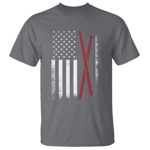 American Flag Drumsticks T Shirt USA Drummers Vintage Drum Sticks TS10 Charcoal Print Your Wear