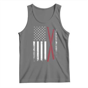 American Flag Drumsticks Tank Top USA Drummers Vintage Drum Sticks TS10 Black Heather Print Your Wear