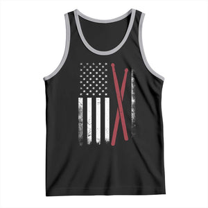 American Flag Drumsticks Tank Top USA Drummers Vintage Drum Sticks TS10 Black Athletic Heather Print Your Wear