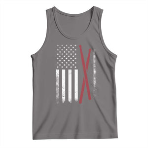 American Flag Drumsticks Tank Top USA Drummers Vintage Drum Sticks TS10 Deep Heather Print Your Wear