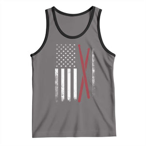 American Flag Drumsticks Tank Top USA Drummers Vintage Drum Sticks TS10 Deep Heather Black Print Your Wear