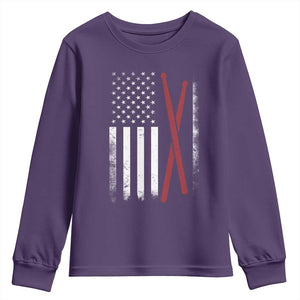 American Flag Drumsticks Youth Sweatshirt USA Drummers Vintage Drum Sticks TS10 Purple Print Your Wear