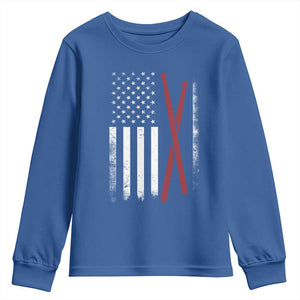 American Flag Drumsticks Youth Sweatshirt USA Drummers Vintage Drum Sticks TS10 Royal Blue Print Your Wear