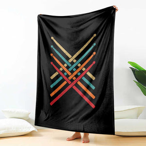 Retro Vintage Drummer Throw Blanket 70s 80s Distressed Drum Sticks TS10 Print Your Wear
