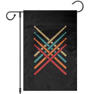 Retro Vintage Drummer Garden Flag 70s 80s Distressed Drum Sticks TS10 Black Print Your Wear