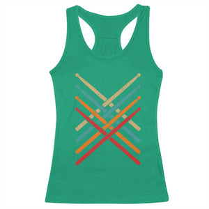 Retro Vintage Drummer Racerback Tank Top 70s 80s Distressed Drum Sticks TS10 Irish Green Print Your Wear