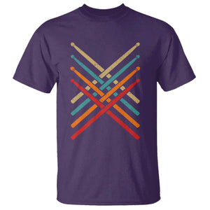 Retro Vintage Drummer T Shirt 70s 80s Distressed Drum Sticks TS10 Purple Print Your Wear