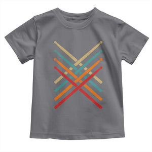 Retro Vintage Drummer Toddler T Shirt 70s 80s Distressed Drum Sticks TS10 Charcoal Print Your Wear