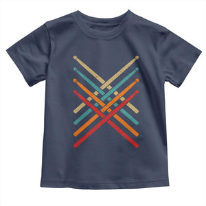 Retro Vintage Drummer Toddler T Shirt 70s 80s Distressed Drum Sticks TS10 Navy Print Your Wear