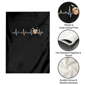 Drums Heartbeat Garden Flag Drummer Percussionist Silhouette TS10 Print Your Wear