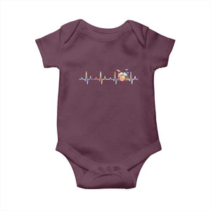 Drums Heartbeat Baby Onesie Drummer Percussionist Silhouette TS10 Maroon Print Your Wear