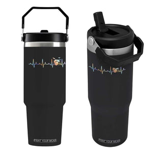 Drums Heartbeat Flip Straw Tumbler Drummer Percussionist Silhouette TS10 One Size: 30 oz Black Print Your Wear