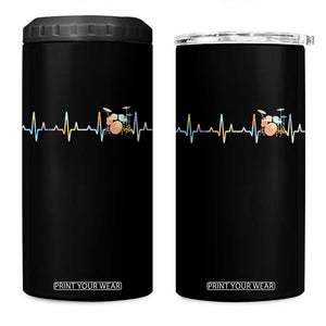 Drums Heartbeat 4 in 1 Can Cooler Tumbler Drummer Percussionist Silhouette TS10 One Size: 16 oz Black Print Your Wear