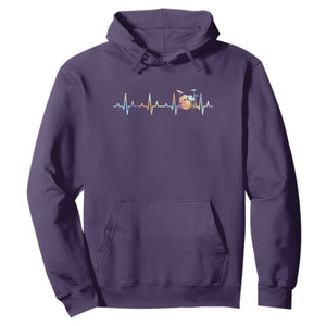 Drums Heartbeat Hoodie Drummer Percussionist Silhouette TS10 Purple Print Your Wear