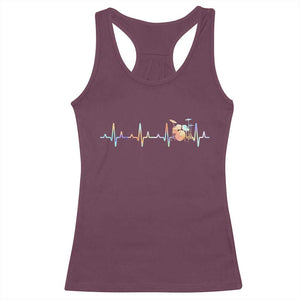 Drums Heartbeat Racerback Tank Top Drummer Percussionist Silhouette TS10 Maroon Print Your Wear