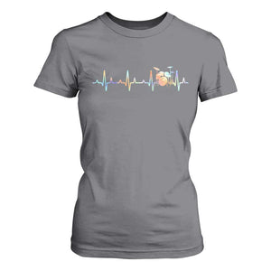Drums Heartbeat T Shirt For Women Drummer Percussionist Silhouette TS10 Charcoal Print Your Wear
