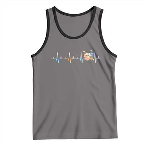 Drums Heartbeat Tank Top Drummer Percussionist Silhouette TS10 Deep Heather Black Print Your Wear