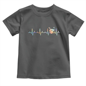 Drums Heartbeat Toddler T Shirt Drummer Percussionist Silhouette TS10 Dark Heather Print Your Wear