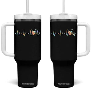 Drums Heartbeat Tumbler With Handle Drummer Percussionist Silhouette TS10 One Size: 40 oz Black Print Your Wear